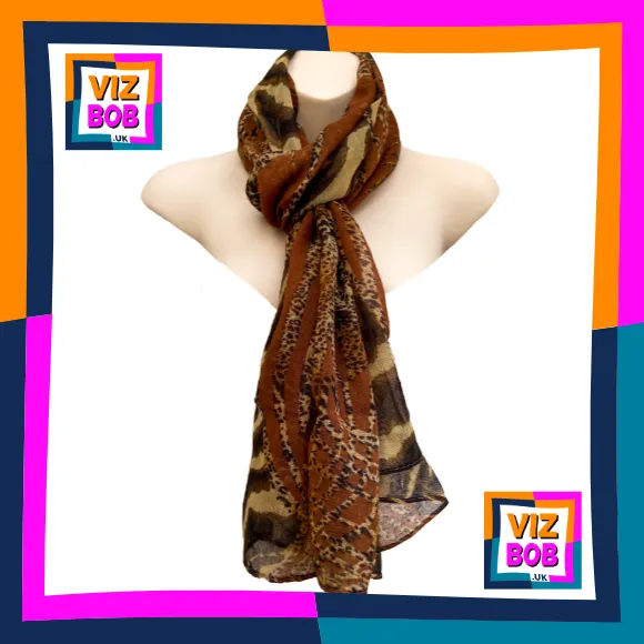 Photo of the scarf being worn on a mannequin