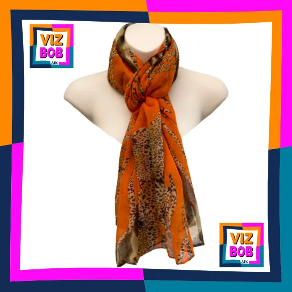 Photo of the scarf being worn on a mannequin