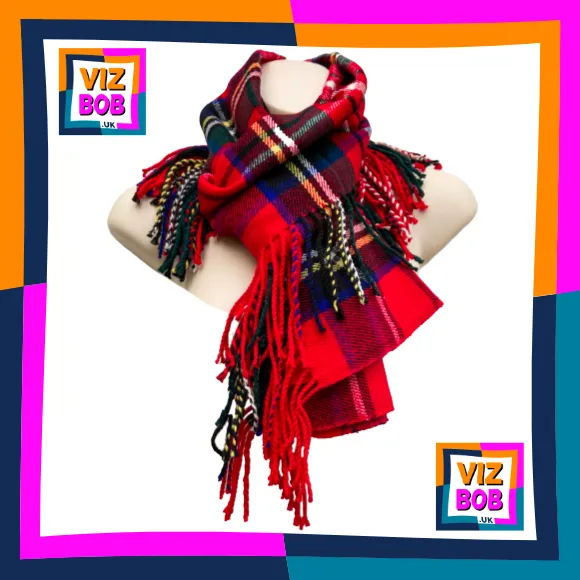 Photo of the scarf being worn on a mannequin