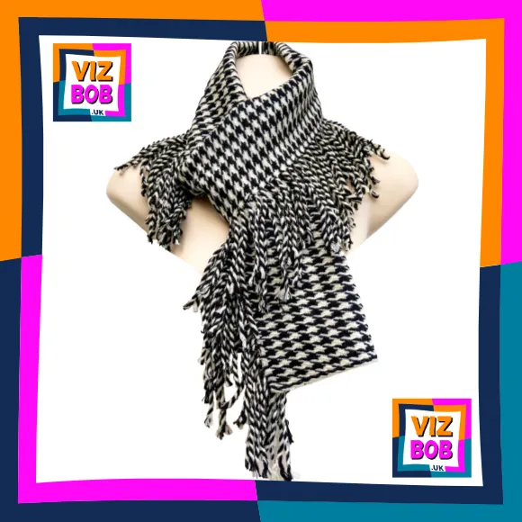 Photo of the scarf being worn on a mannequin
