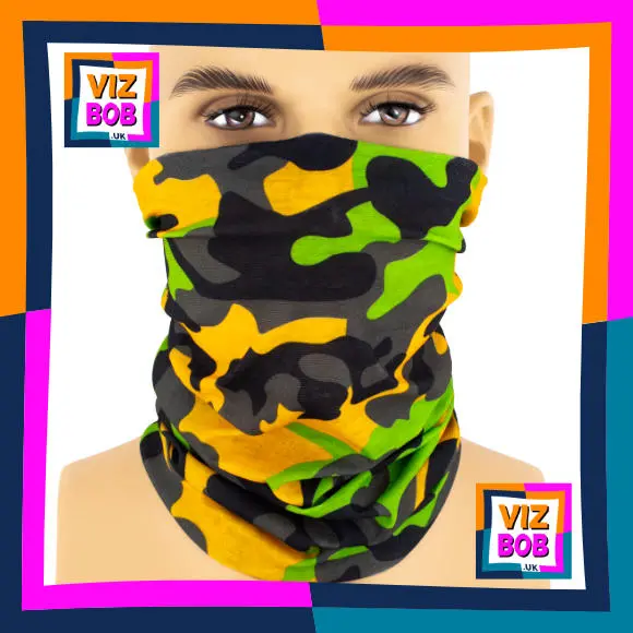Photo of the neck tube being worn as a face mask on a mannequin head