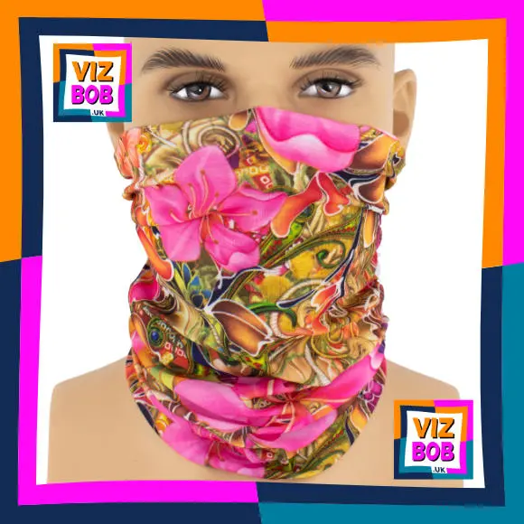 Photo of the neck tube being worn as a face mask on a mannequin head