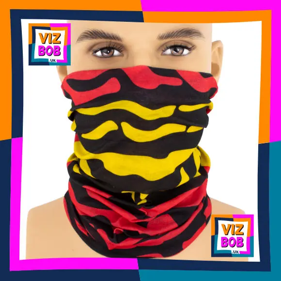 Photo of the neck tube being worn as a face mask on a mannequin head