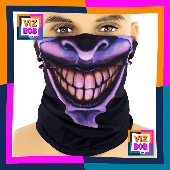 Photo of the neck tube being worn as a face mask on a mannequin head