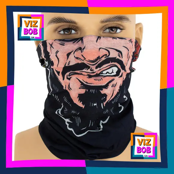 Photo of the neck tube being worn as a face mask on a mannequin head