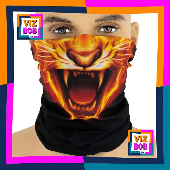Photo of the neck tube being worn as a face mask on a mannequin head