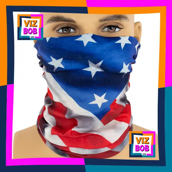 Photo of the neck tube being worn as a face mask on a mannequin head