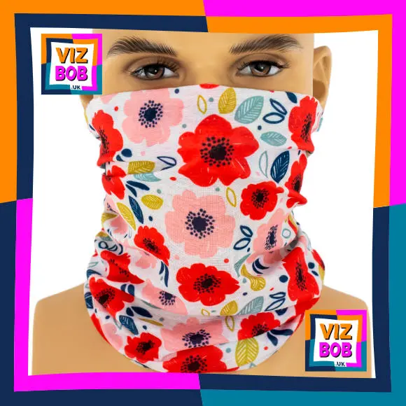 Photo of the neck tube being worn as a face mask on a mannequin head
