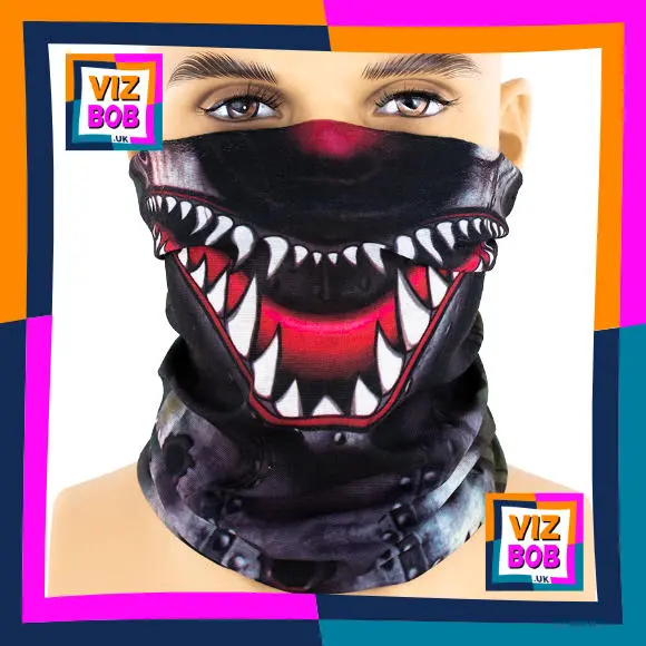 Photo of the neck tube being worn as a face mask on a mannequin head