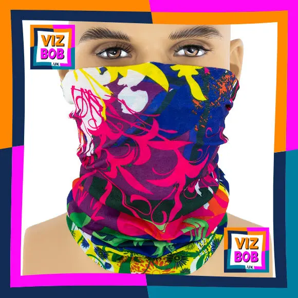 Photo of the neck tube being worn as a face mask on a mannequin head