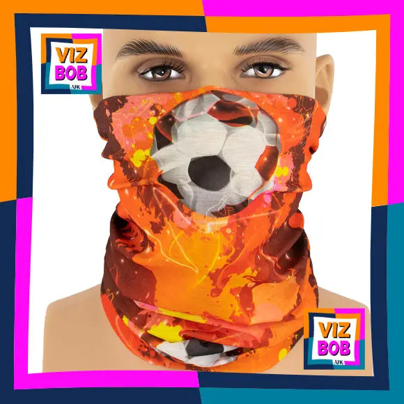 Photo of the neck tube being worn as a face mask on a mannequin head