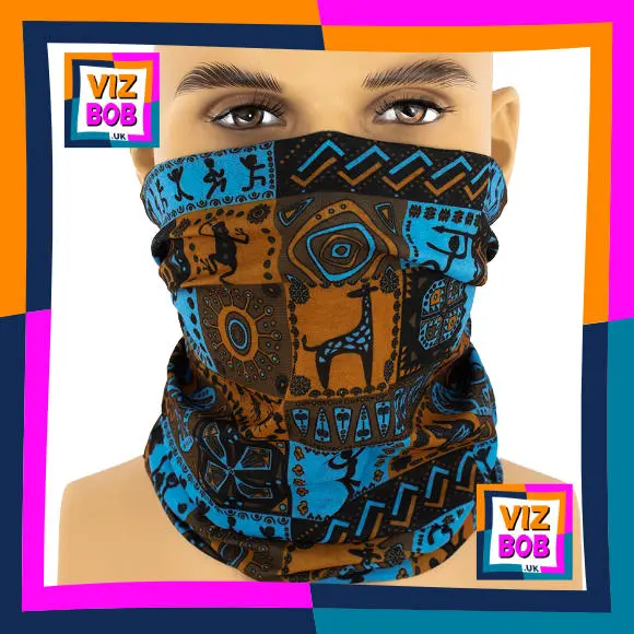 Photo of the neck tube being worn as a face mask on a mannequin head