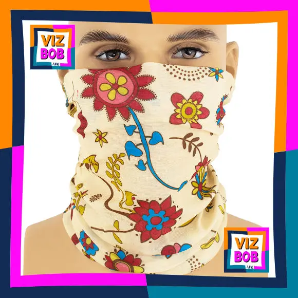 Photo of the neck tube being worn as a face mask on a mannequin head