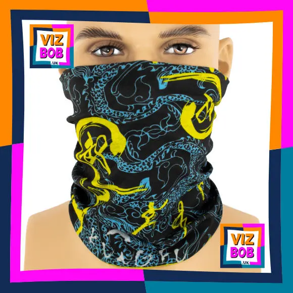Photo of the neck tube being worn as a face mask on a mannequin head