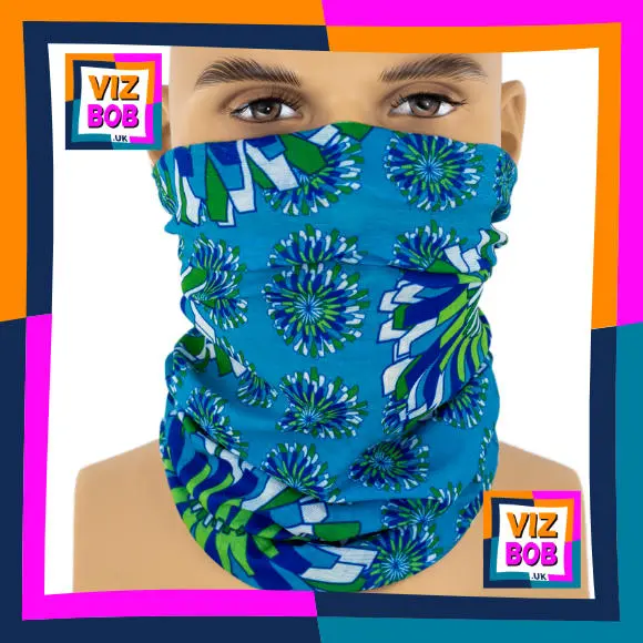 Photo of the neck tube being worn as a face mask on a mannequin head