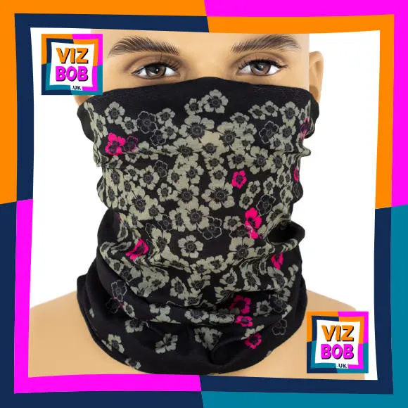 Photo of the neck tube being worn as a face mask on a mannequin head