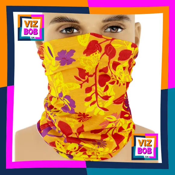 Photo of the neck tube being worn as a face mask on a mannequin head