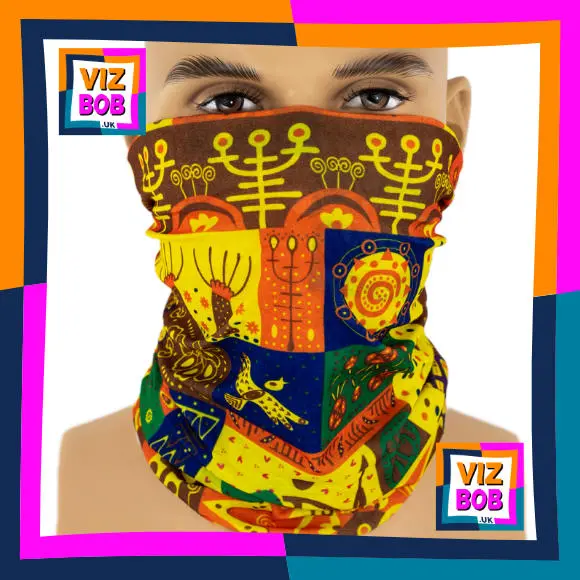 Photo of the neck tube being worn as a face mask on a mannequin head