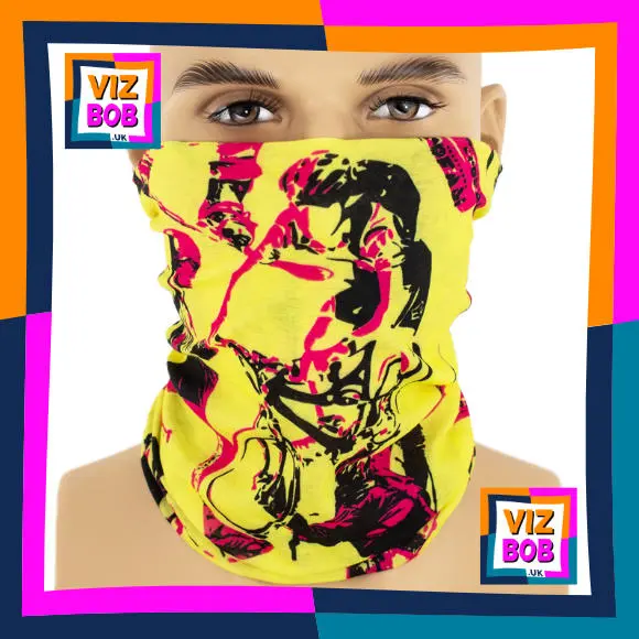 Photo of the neck tube being worn as a face mask on a mannequin head
