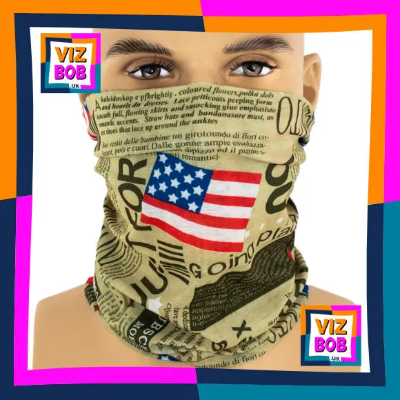 Photo of the neck tube being worn as a face mask on a mannequin head