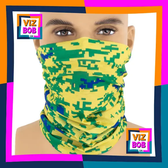 Photo of the neck tube being worn as a face mask on a mannequin head