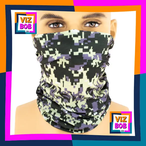 Photo of the neck tube being worn as a face mask on a mannequin head