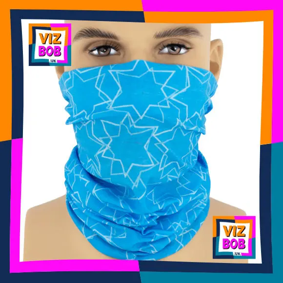 Photo of the neck tube being worn as a face mask on a mannequin head