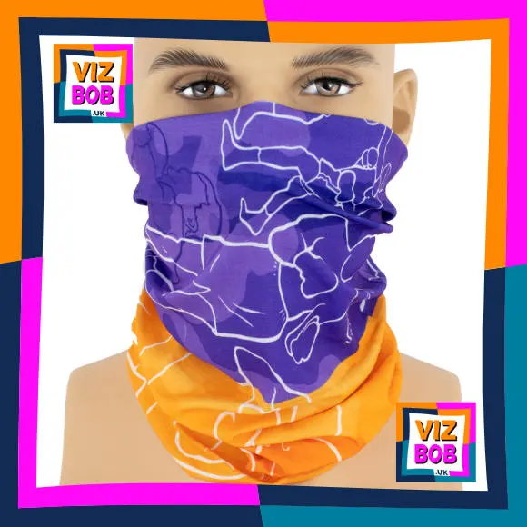 Photo of the neck tube being worn as a face mask on a mannequin head