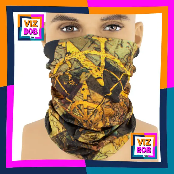 Photo of the neck tube being worn as a face mask on a mannequin head