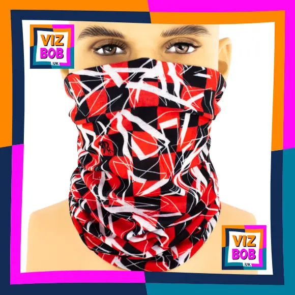 Photo of the neck tube being worn as a face mask on a mannequin head