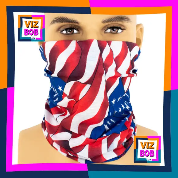 Photo of the neck tube being worn as a face mask on a mannequin head