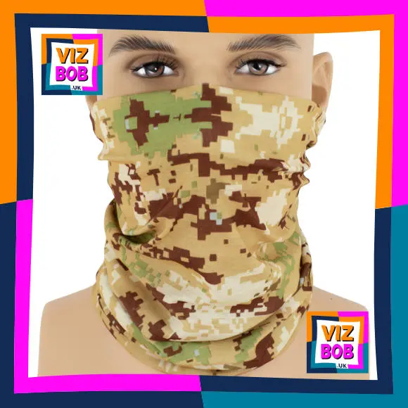 Photo of the neck tube being worn as a face mask on a mannequin head