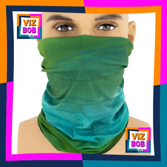 Photo of the neck tube being worn as a face mask on a mannequin head