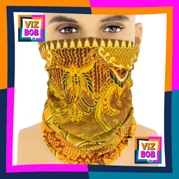 Photo of the neck tube being worn as a face mask on a mannequin head