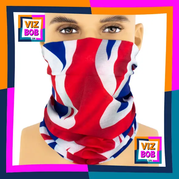 Photo of the neck tube being worn as a face mask on a mannequin head