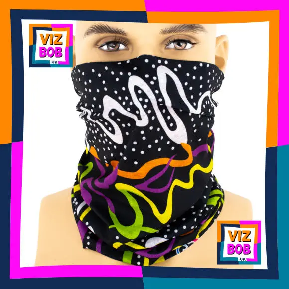 Photo of the neck tube being worn as a face mask on a mannequin head