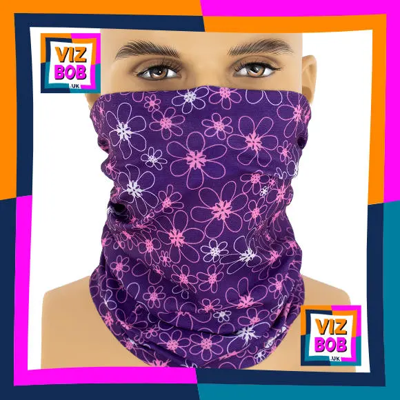 Photo of the neck tube being worn as a face mask on a mannequin head