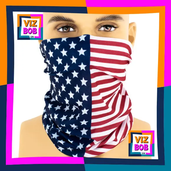 Photo of the neck tube being worn as a face mask on a mannequin head