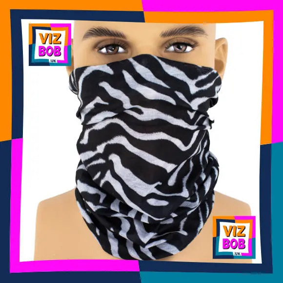 Photo of the neck tube being worn as a face mask on a mannequin head