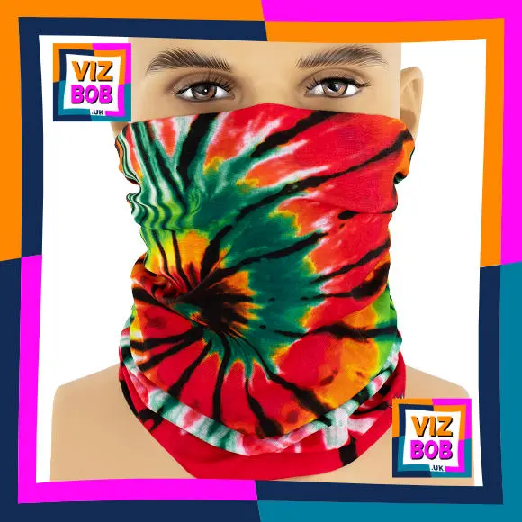 Photo of the neck tube being worn as a face mask on a mannequin head