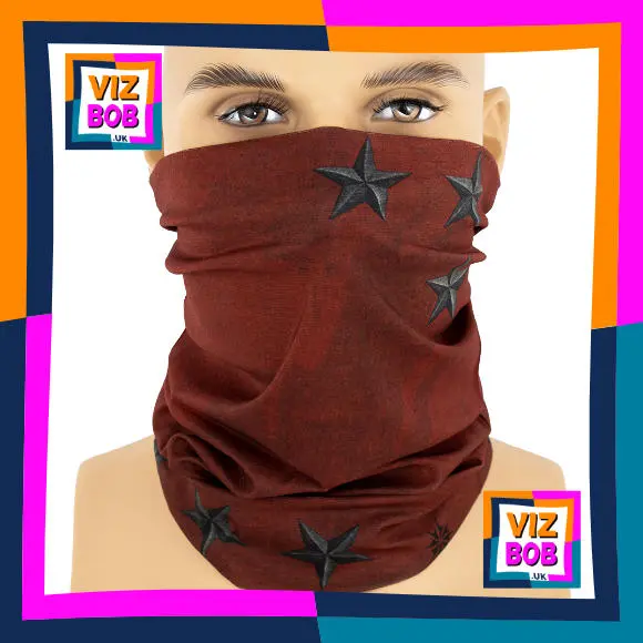 Photo of the neck tube being worn as a face mask on a mannequin head