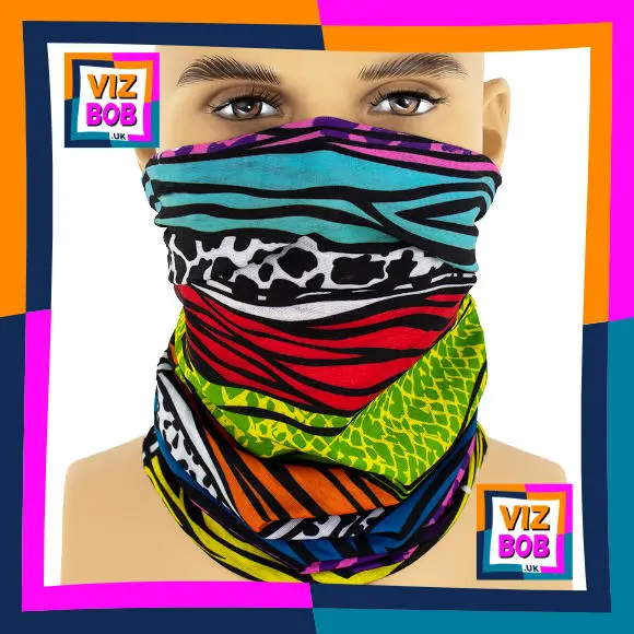 Photo of the neck tube being worn as a face mask on a mannequin head