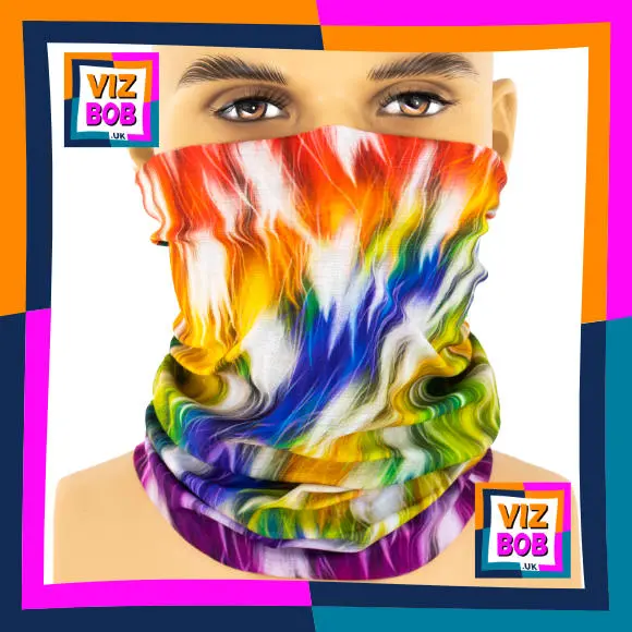 Photo of the neck tube being worn as a face mask on a mannequin head