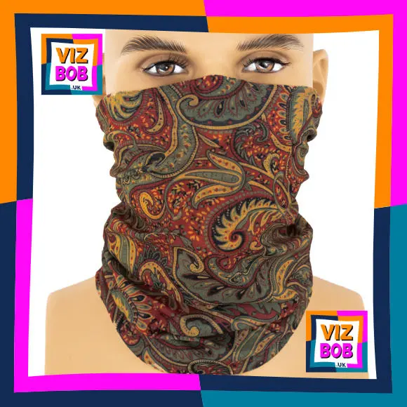 Photo of the neck tube being worn as a face mask on a mannequin head