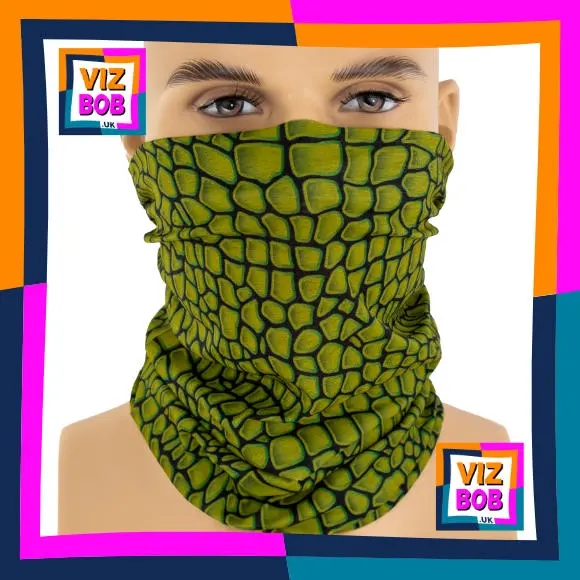 Photo of the neck tube being worn as a face mask on a mannequin head