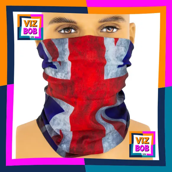 Photo of the neck tube being worn as a face mask on a mannequin head