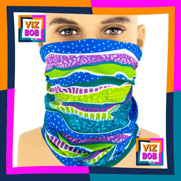 Photo of the neck tube being worn as a face mask on a mannequin head