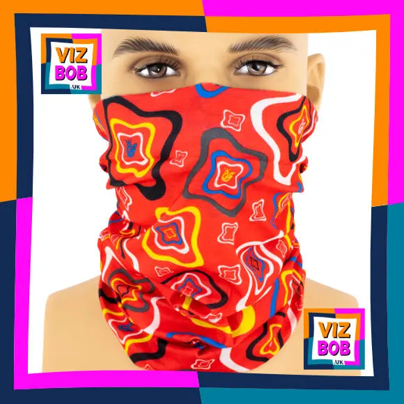 Photo of the neck tube being worn as a face mask on a mannequin head