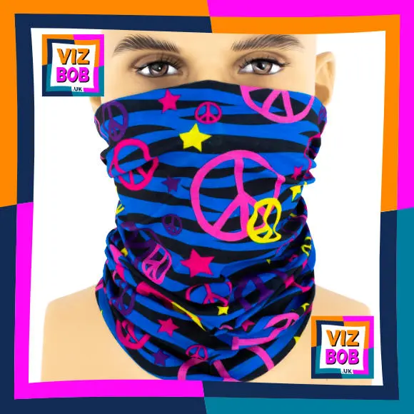 Photo of the neck tube being worn as a face mask on a mannequin head