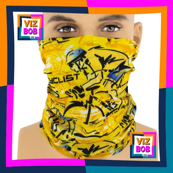 Photo of the neck tube being worn as a face mask on a mannequin head